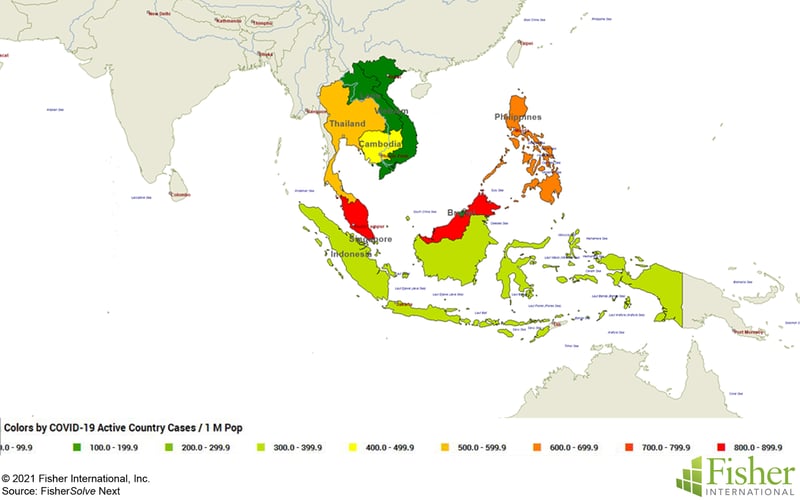 Fig 1 Covid-19 Active Cases per 1 million population