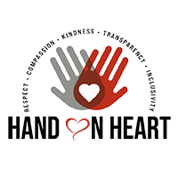 Hand on Heart logo. 